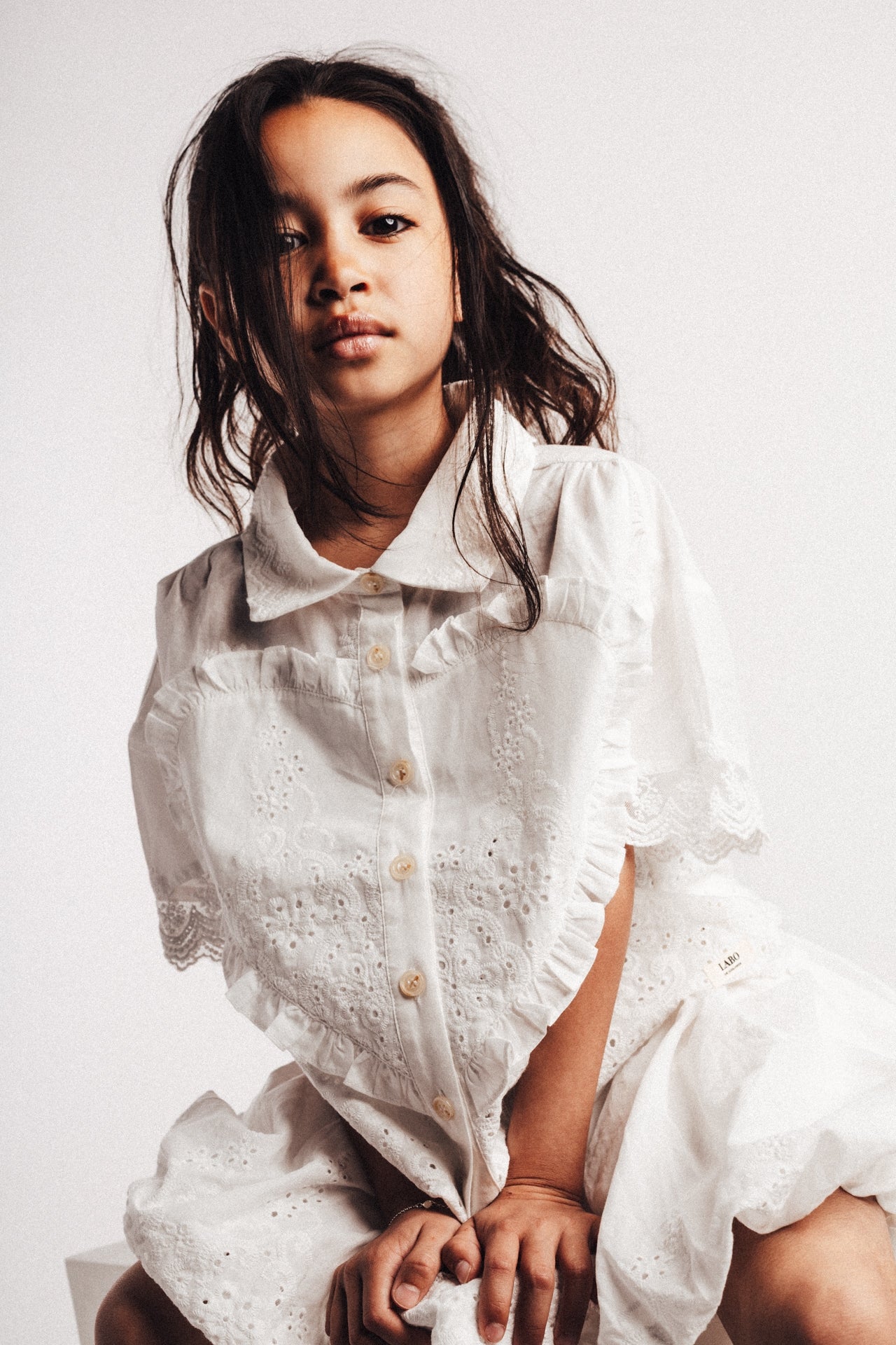 baje studio witte louni blouse met hart meisjes