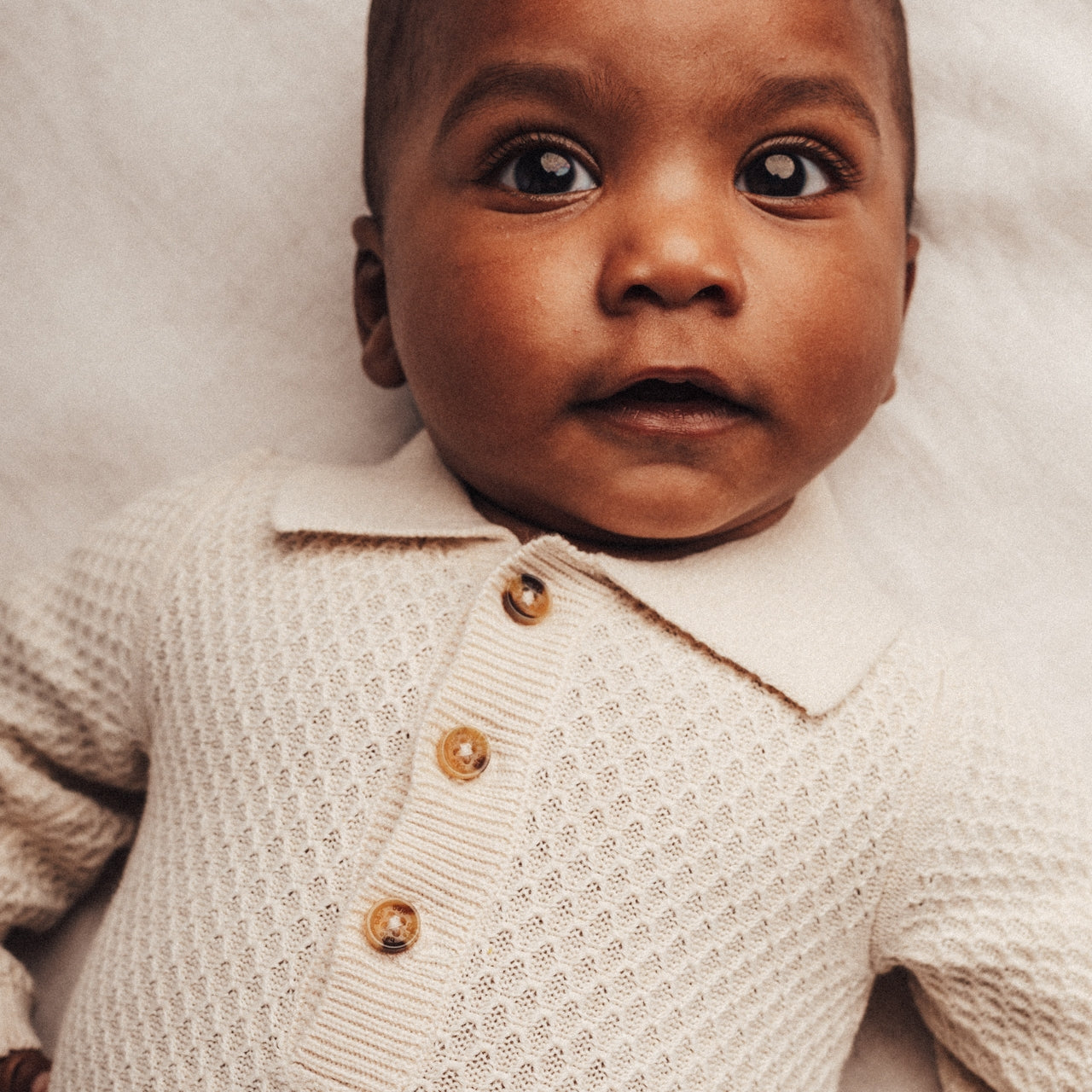 baje studio zalain gebreide romper met kraag en knoopjes